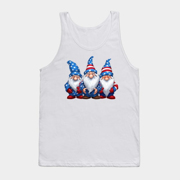 4th of July Gnomes #6 Tank Top by Chromatic Fusion Studio
